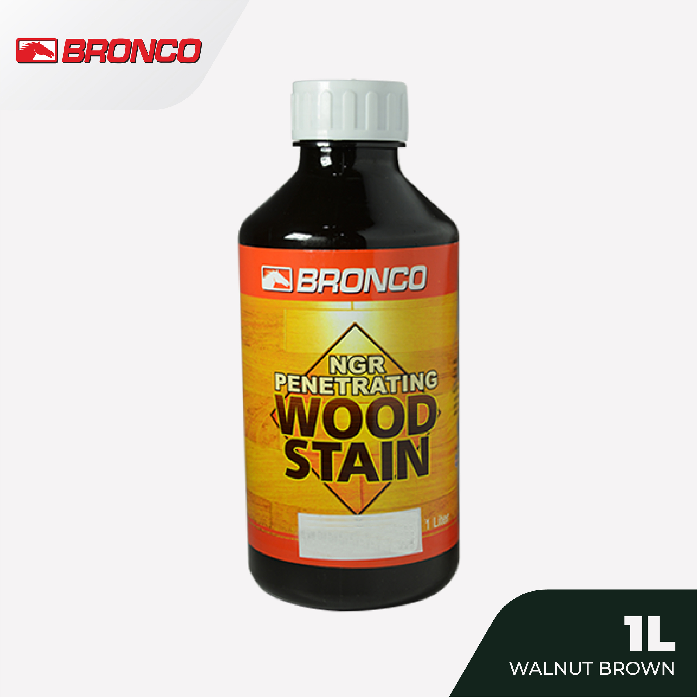 Bronco NGR Penetrating Wood Stain Walnut Brown - 1L