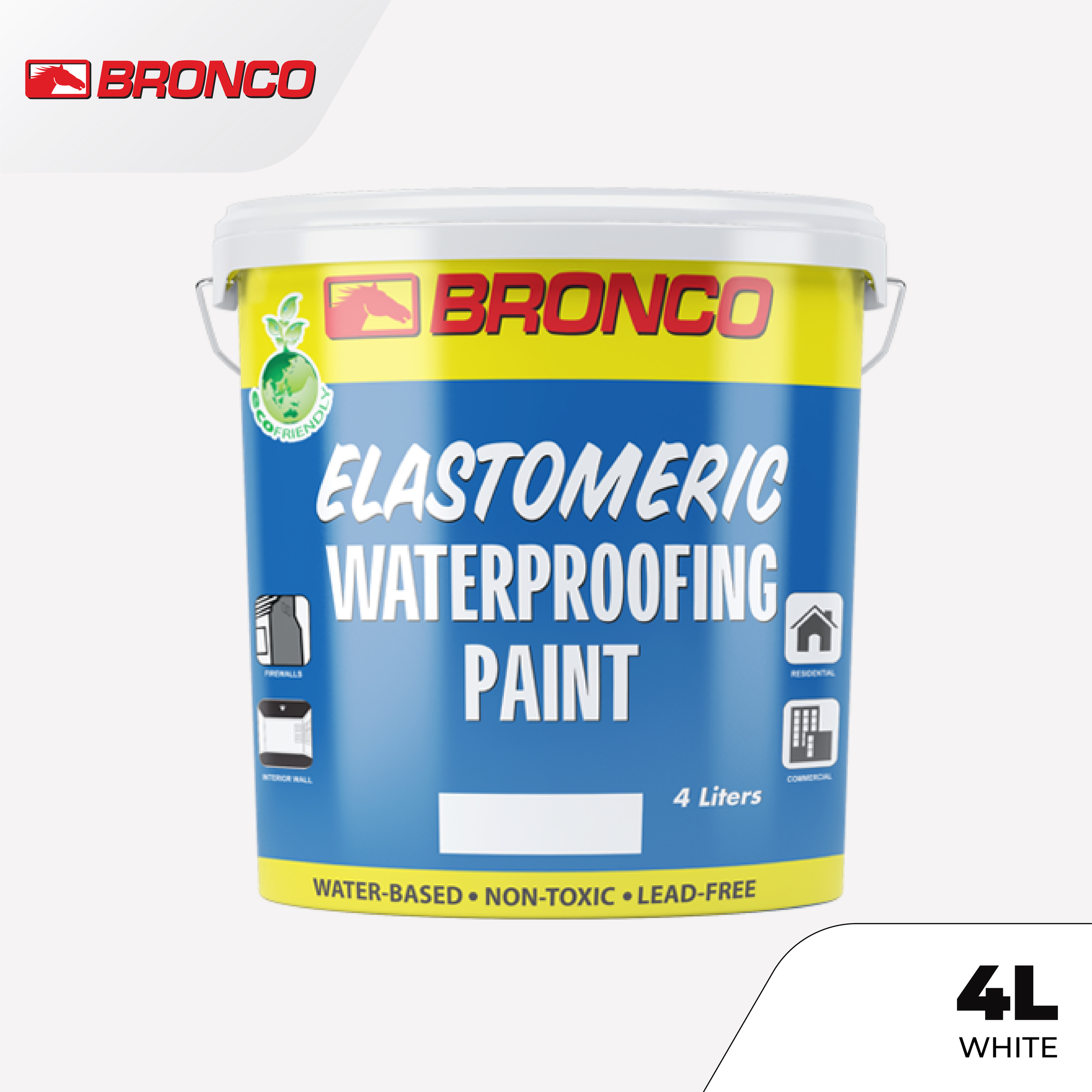 Bronco Elastomeric Paint White- 4L