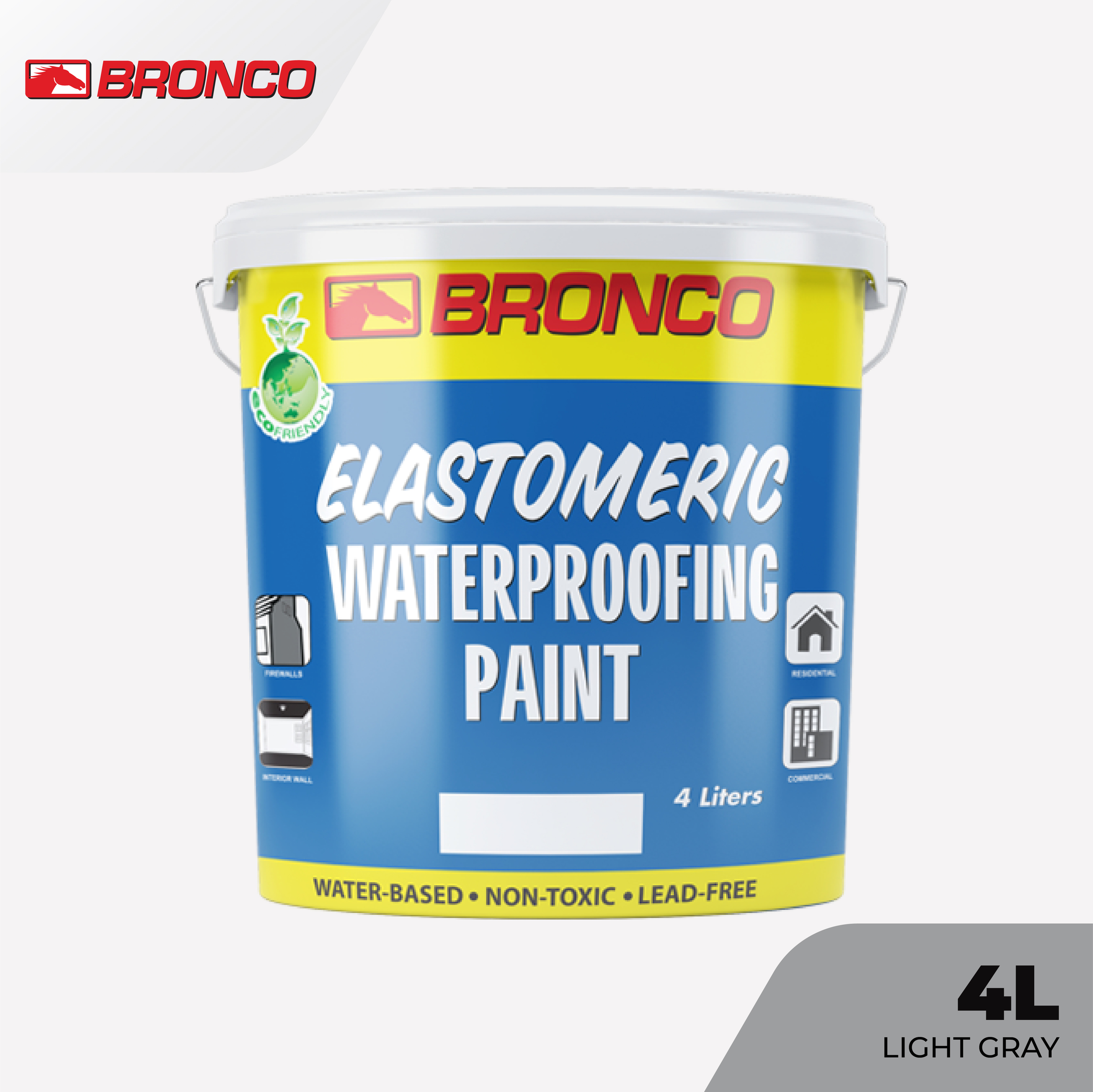 Bronco Elastomeric Paint Light Grey - 4L