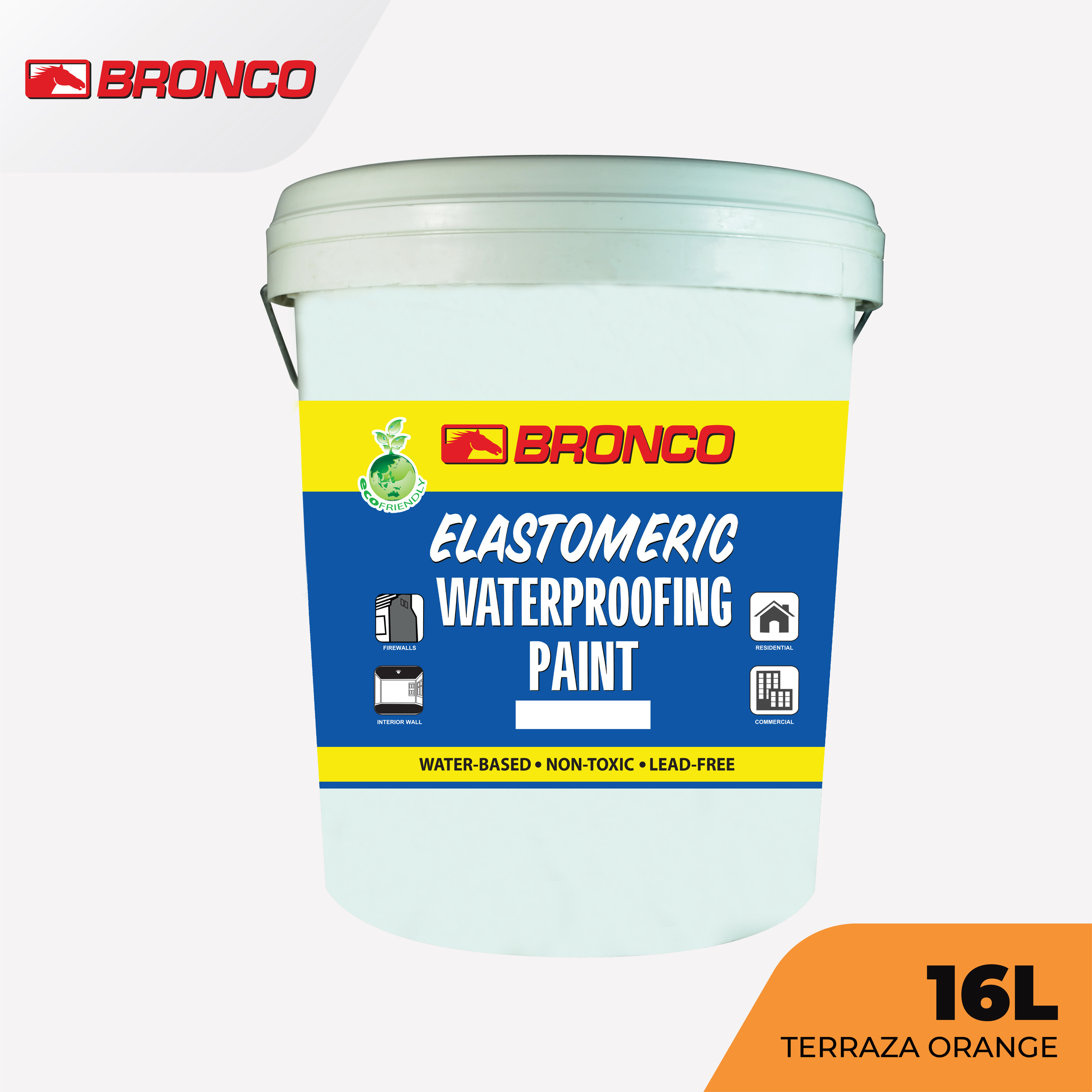 Bronco Elastomeric Paint Terraza Orange - 16L