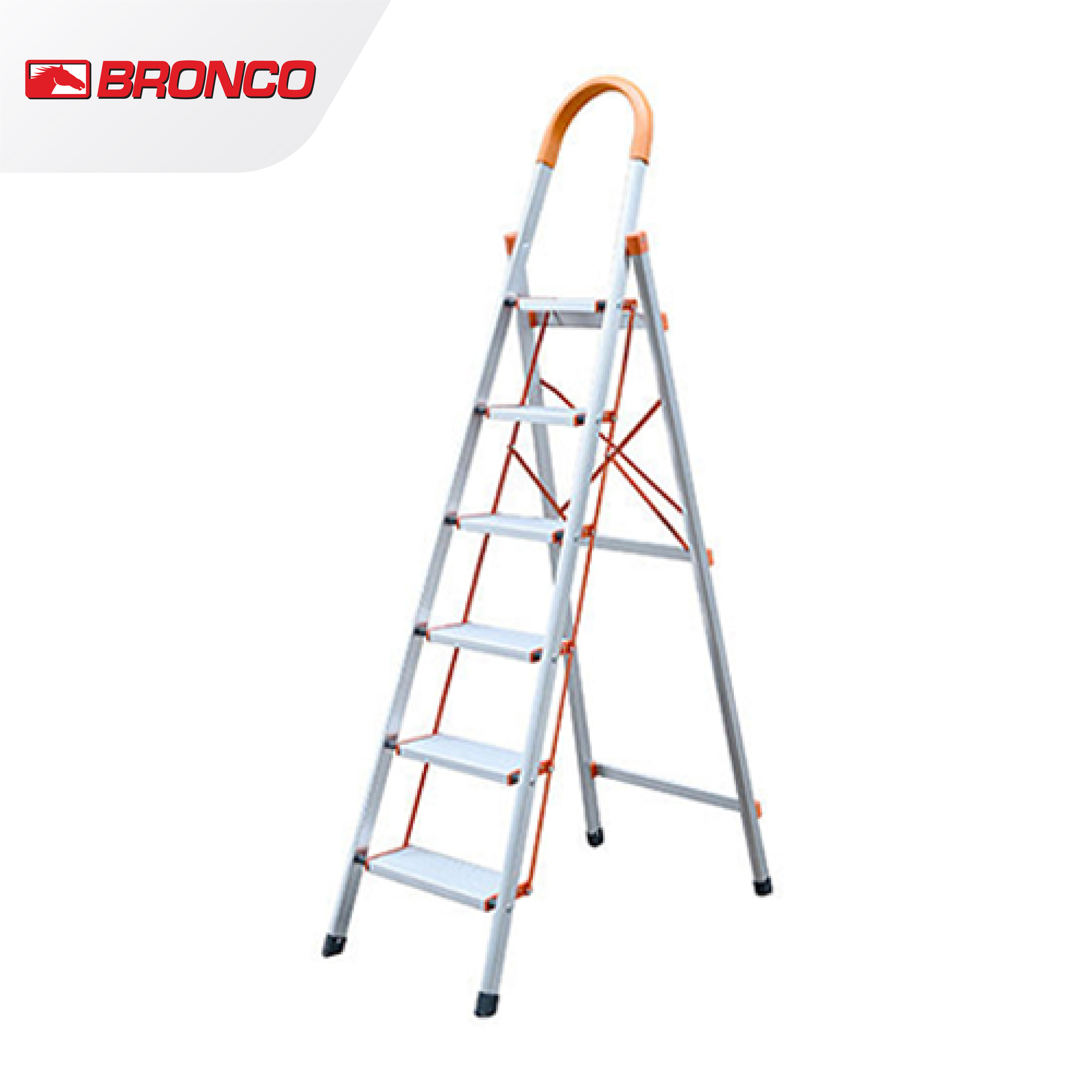 Bronco Premium Aluminum Ladder - 6 steps
