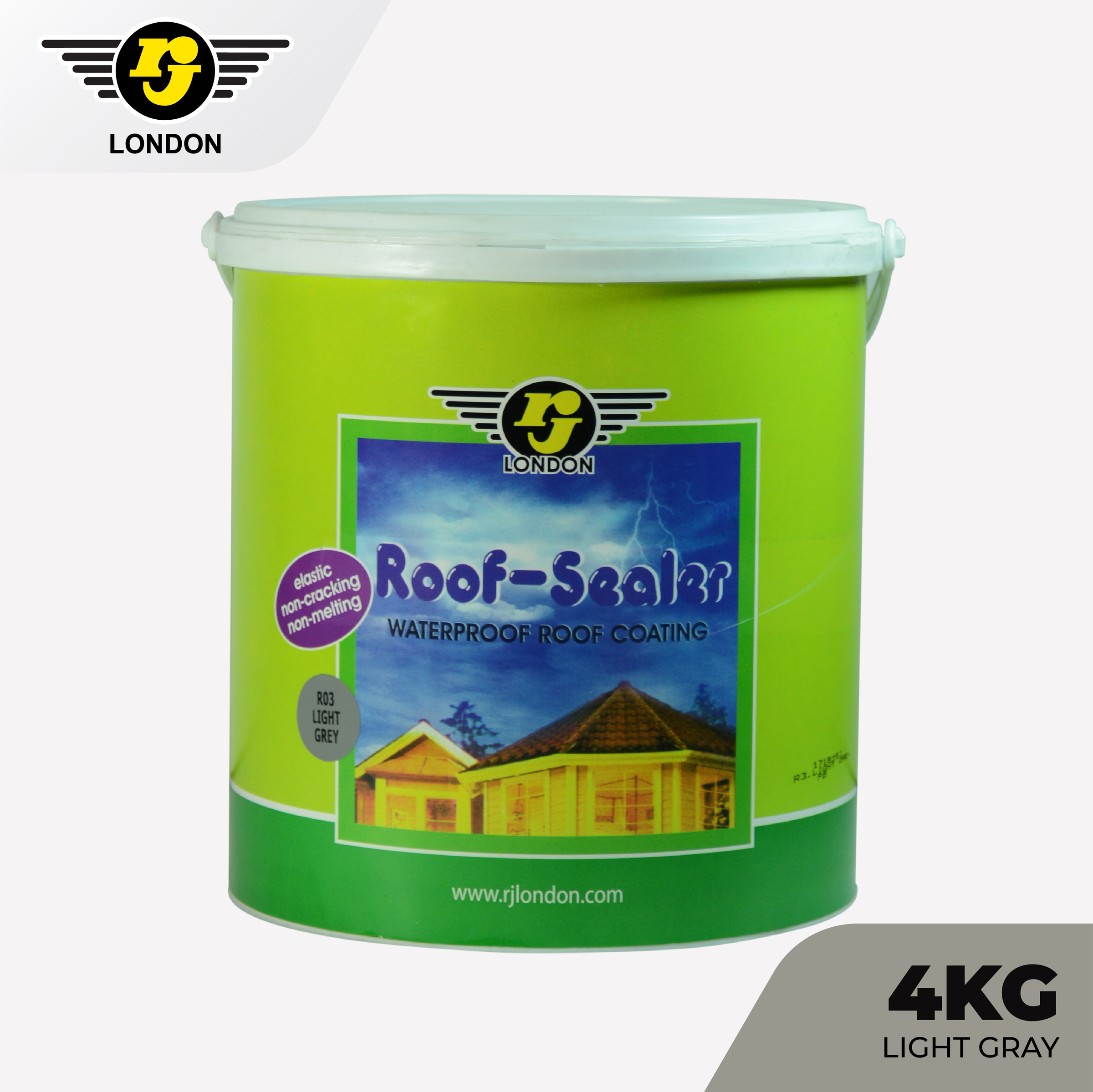 RJ Roof Sealer Water Proof Coating 4Kg Light Grey