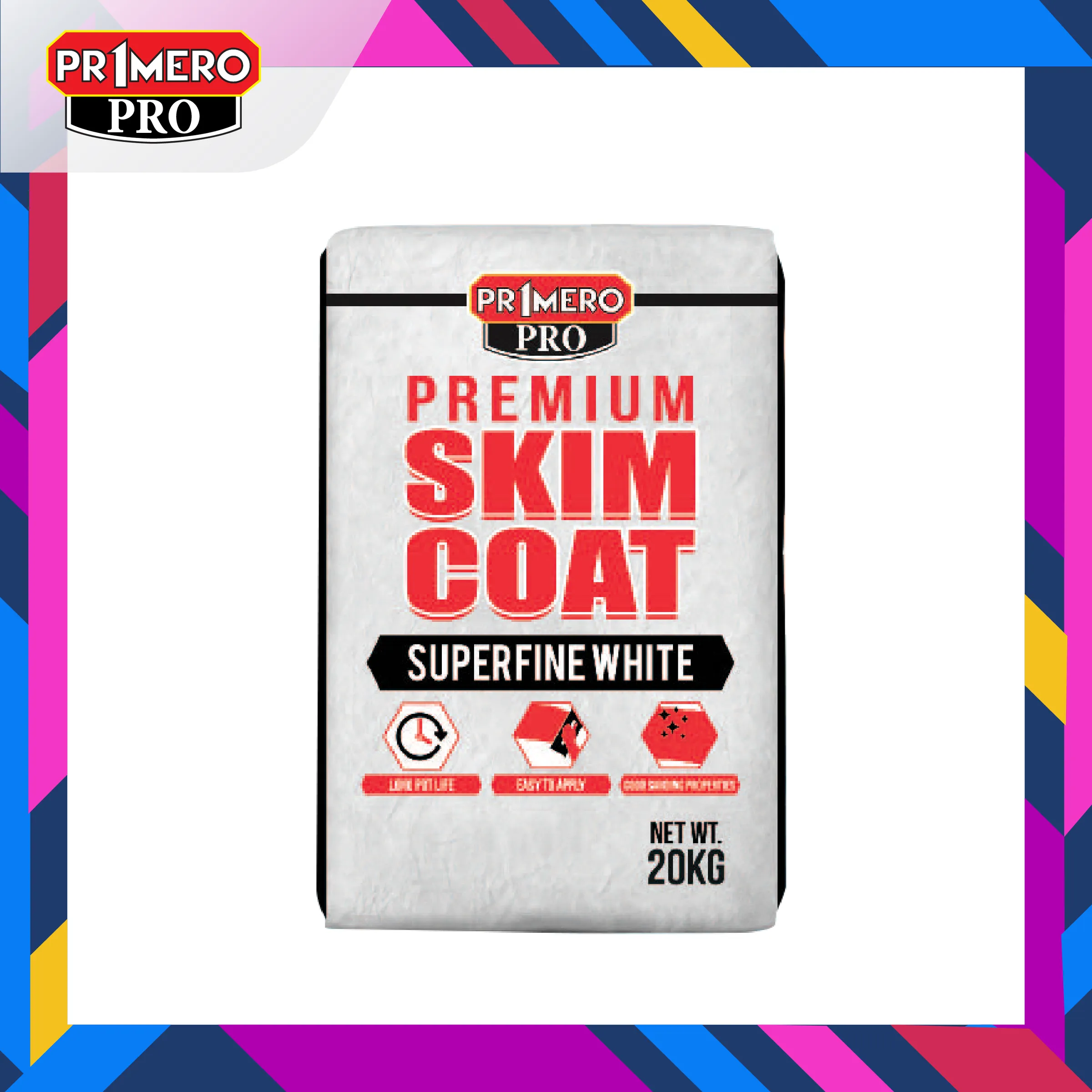 Primero Pro Premium Skim Coat Superfine White 20KG_NY Frame-01