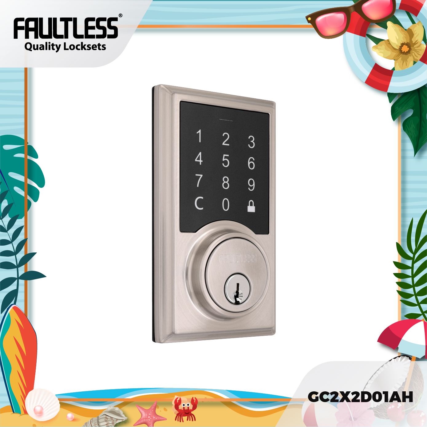 Faultless Neo Touch Electronic Deadbolt GC2X2D01AH_Summer Frame-01