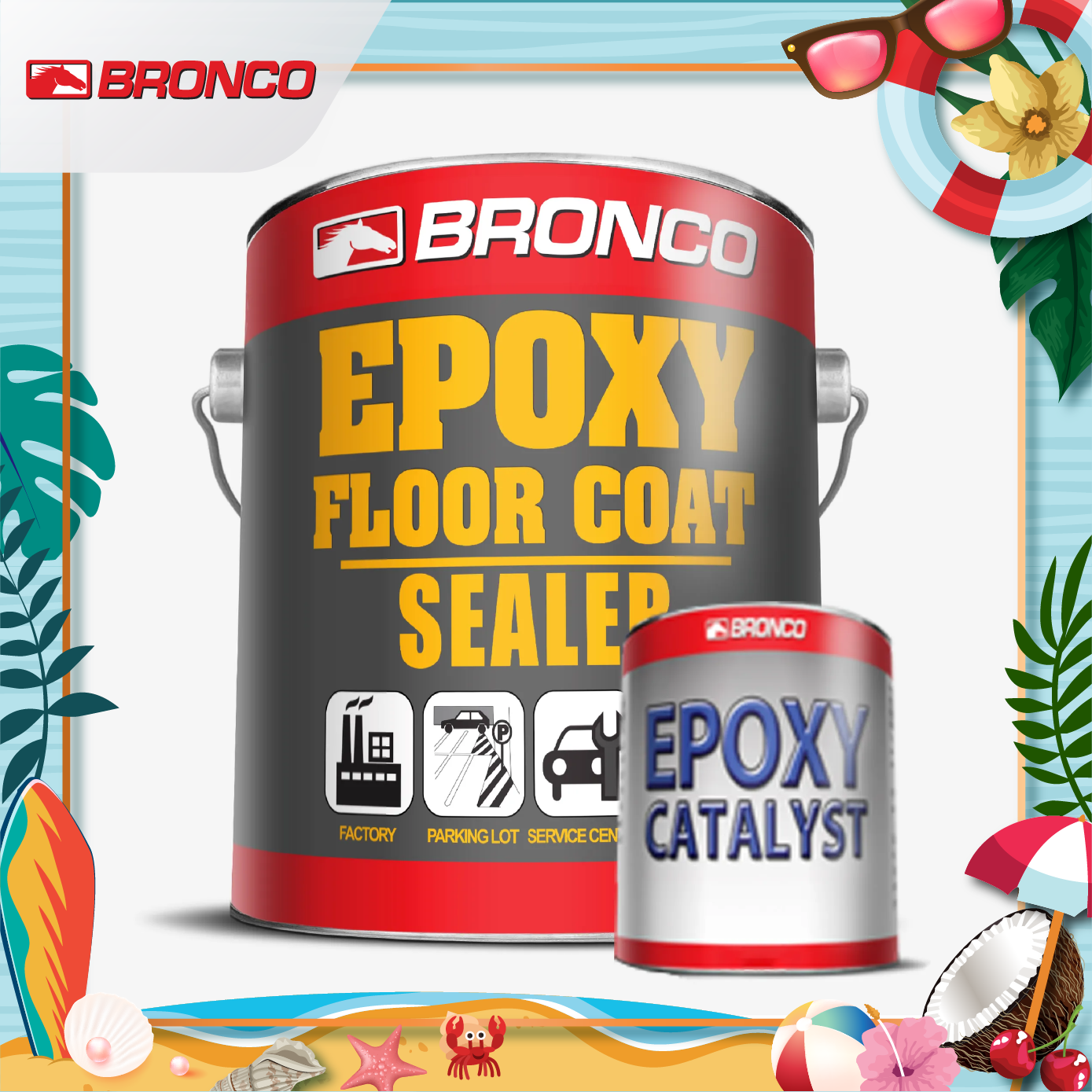 Bronco Epoxy Floor Coat Sealer with 1L Epoxy Catalyst_Summer Frame-01