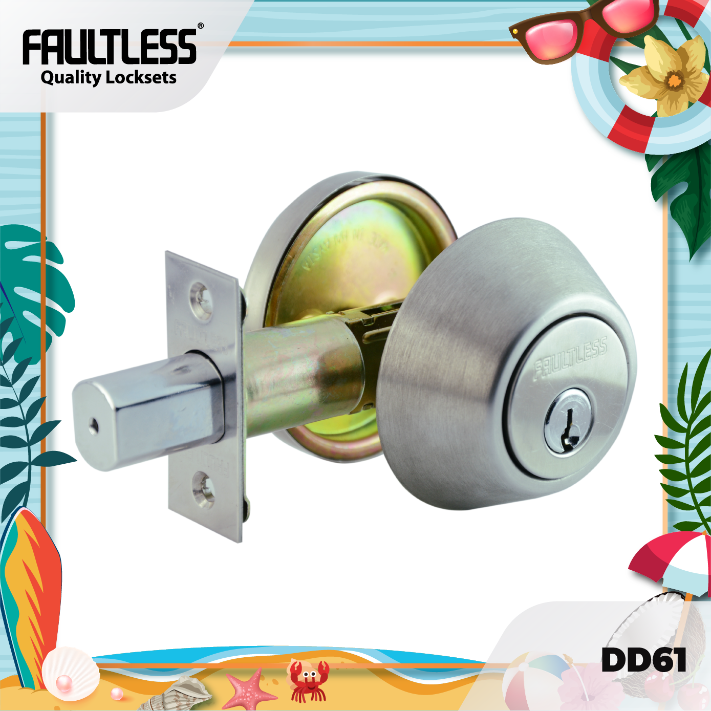 Faultless DeadBolt Single Lock DD61_Summer Frame-01
