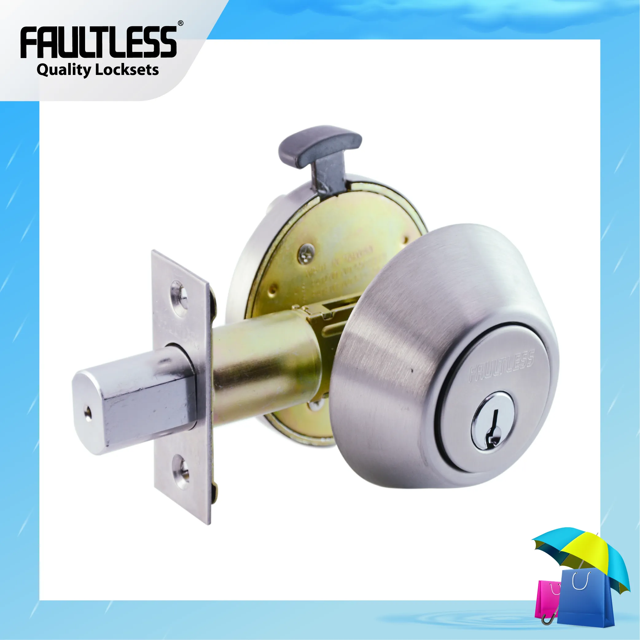 Faultless Deadbolt Single Lock DD67-former D267_Rainy Frame-01