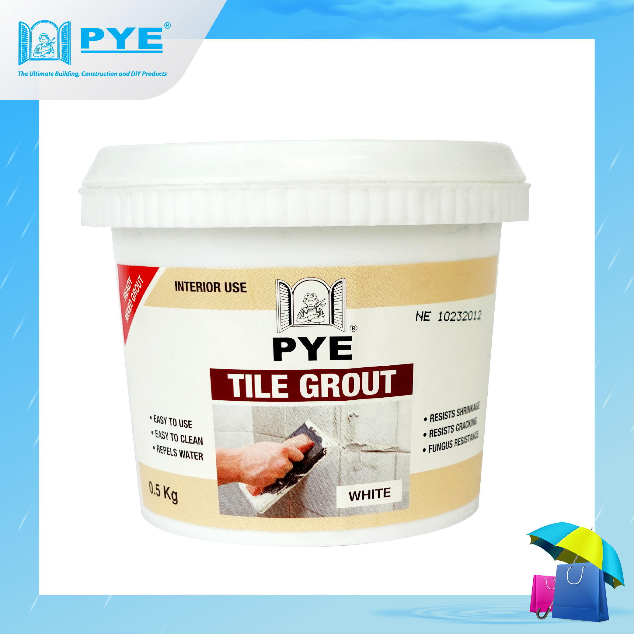 PYE Tile Grout - Ready Mixed Drying Compound_Rainy Frame-01