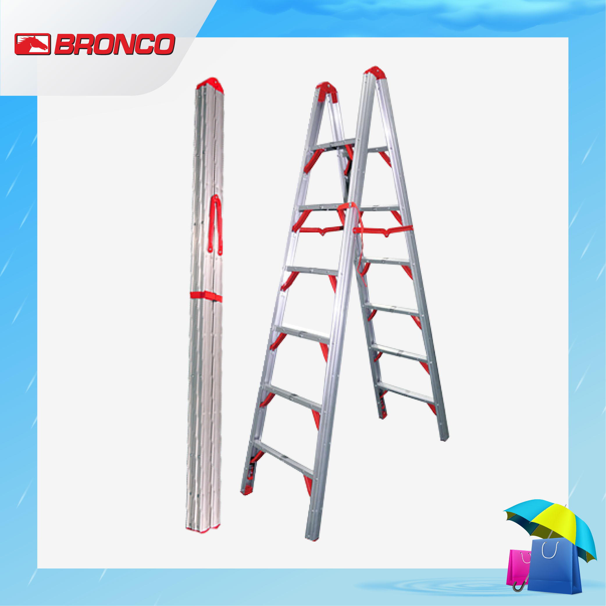 Bronco Compact Folding A Ladder - 6 Step5_Rainy Frame-01