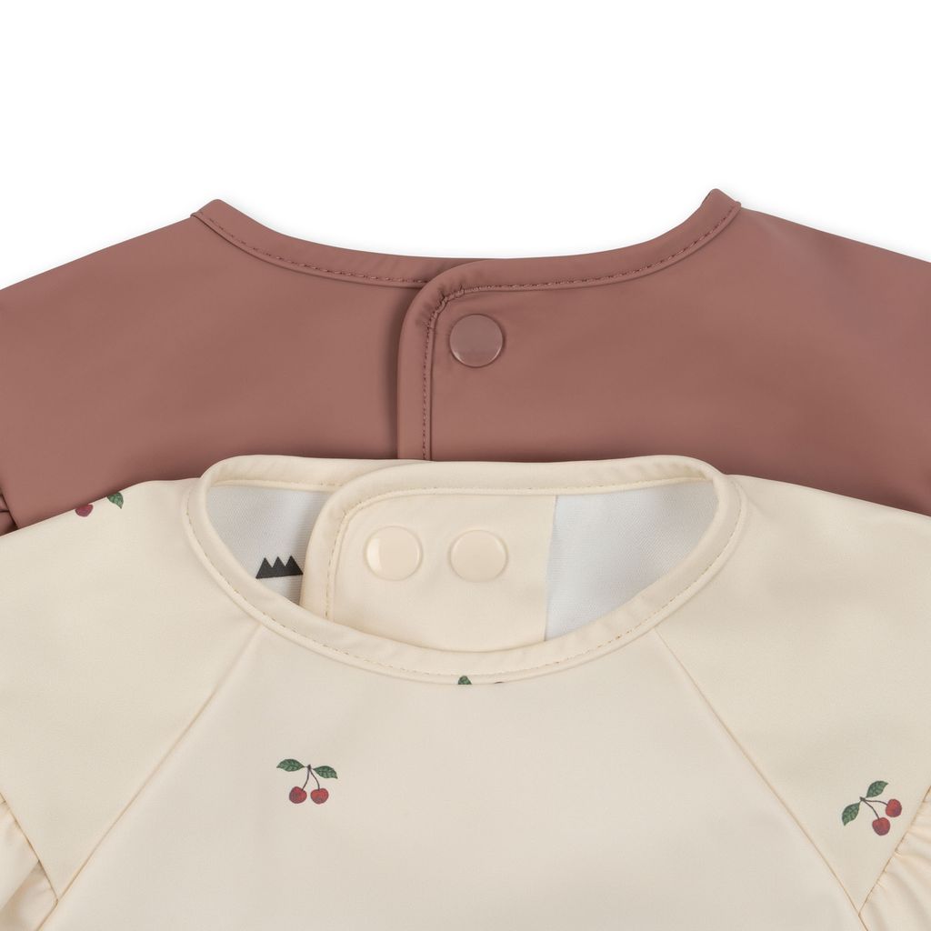 KS5068 - 2 PACK DINNER BIB FRILL WITH SLEEVES - CHERRY-ROSEWATER - Extra 3