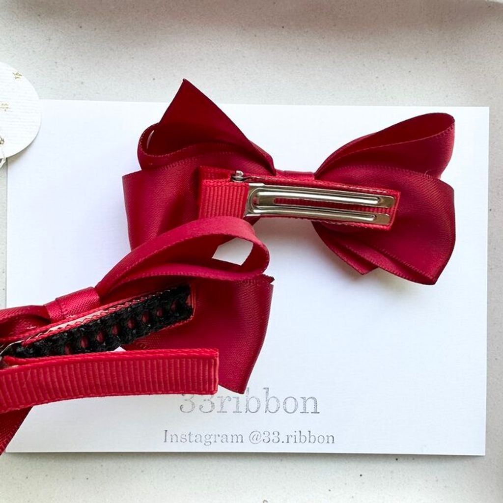 Noël collection satin kids ribbon hairpin3