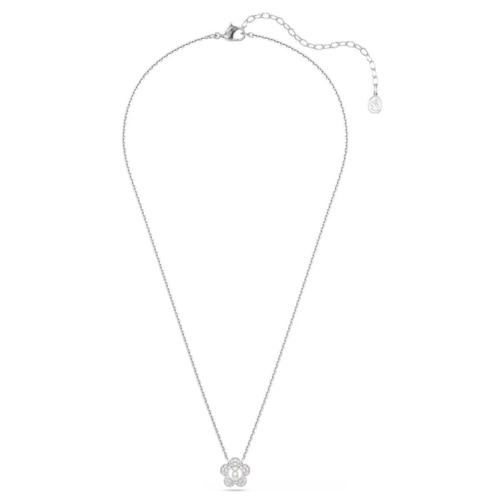 ariana-grande-x-swarovski-鏈墜--水晶珍珠--圓形切割--花朵--白色--鍍白金色-swarovski-5755817 (1)