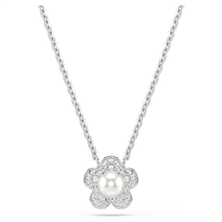 ariana-grande-x-swarovski-鏈墜--水晶珍珠--圓形切割--花朵--白色--鍍白金色-swarovski-5755817