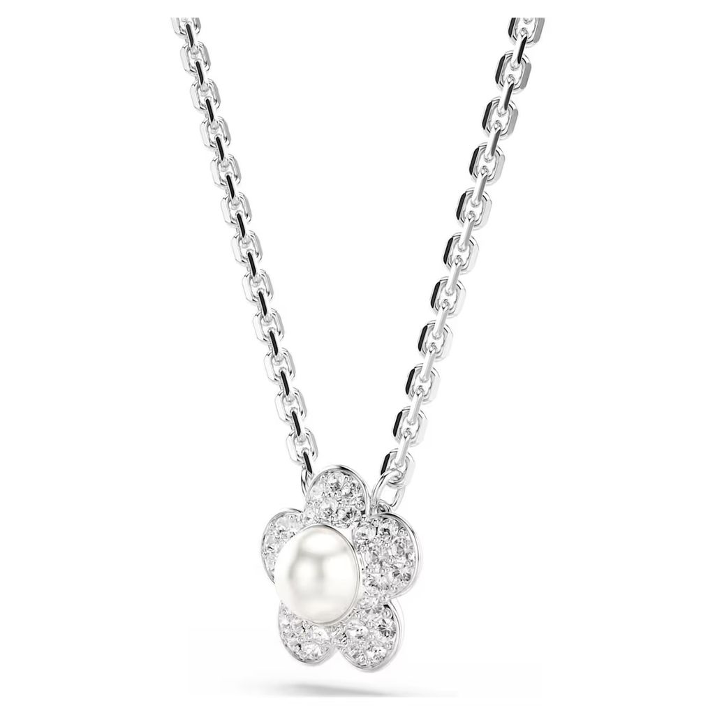 ariana-grande-x-swarovski-鏈墜--水晶珍珠--圓形切割--花朵--白色--鍍白金色-swarovski-5755817 (2)