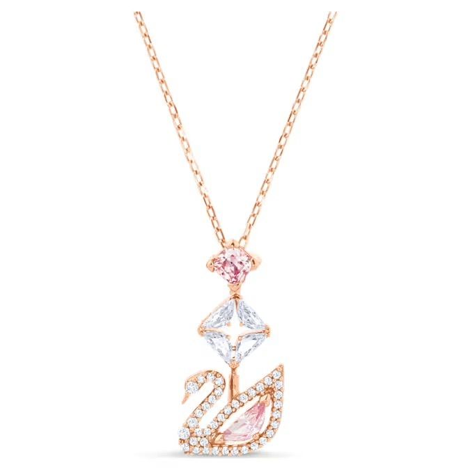 dazzling-swan-鏈墜--天鵝--粉紅色--鍍玫瑰金色調-swarovski-5473024
