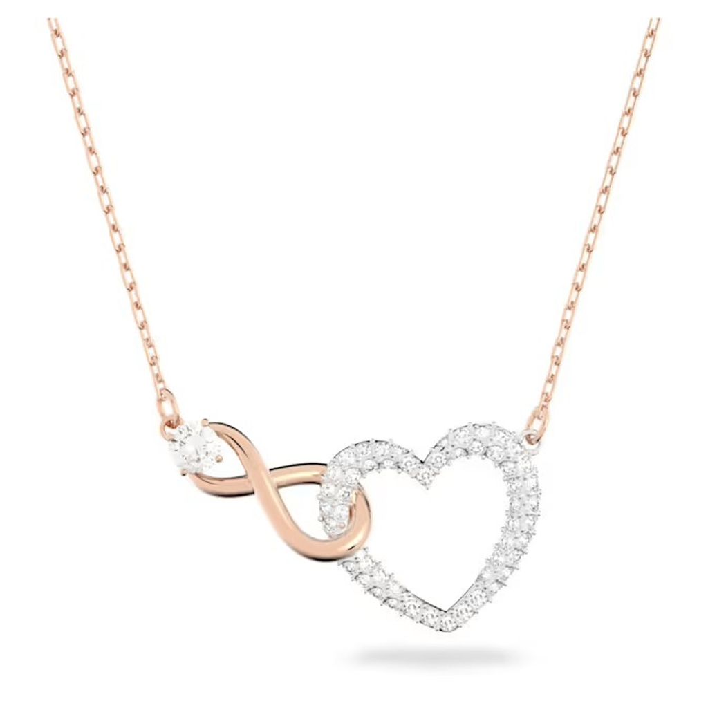 swarovski-infinity-項鏈--無限符號和心形--白色--多種金屬潤飾-swarovski-5518865