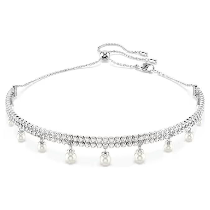 ariana-grande-x-swarovski-頸鍊--水晶珍珠--圓形切割--白色--鍍白金色-swarovski-5720865