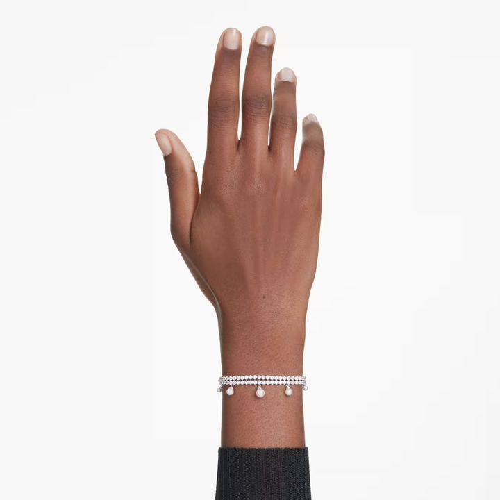 ariana-grande-x-swarovski-手鏈--水晶珍珠--圓形切割--白色--鍍白金色-swarovski-5720870 (1)