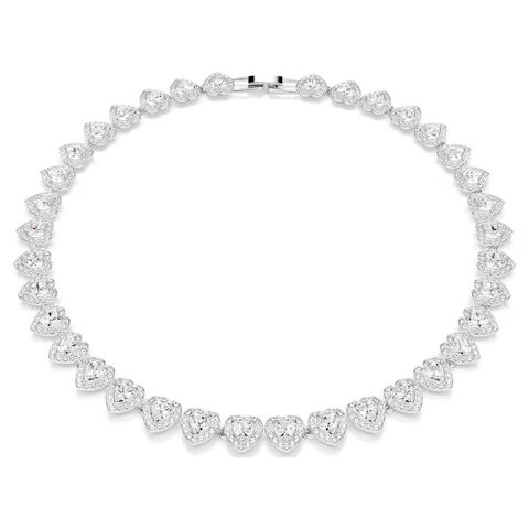ariana-grande-x-swarovski-tennis-項鏈--混合式切割--心形--白色--鍍白金色-swarovski-5720857