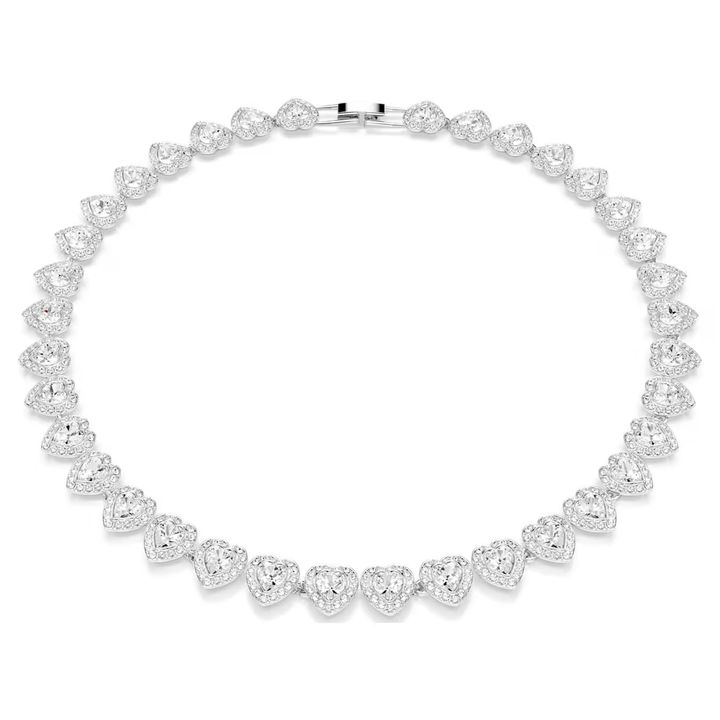 ariana-grande-x-swarovski-tennis-項鏈--混合式切割--心形--白色--鍍白金色-swarovski-5720857