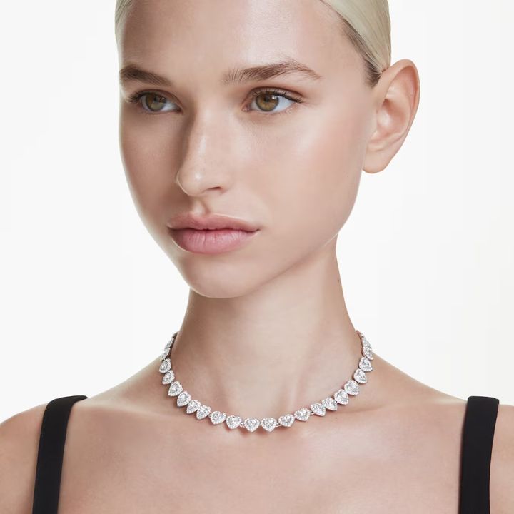 ariana-grande-x-swarovski-tennis-項鏈--混合式切割--心形--白色--鍍白金色-swarovski-5720857 (4)