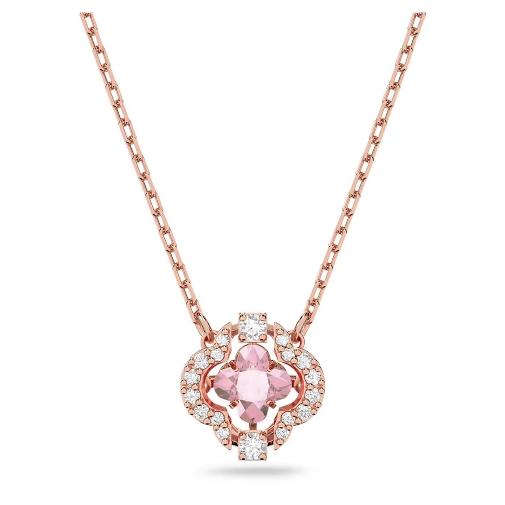 una-項鏈--幸運草--粉紅色--鍍玫瑰金色調-swarovski-5514488