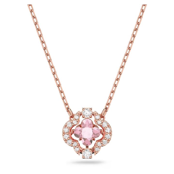 una-項鏈--幸運草--粉紅色--鍍玫瑰金色調-swarovski-5514488