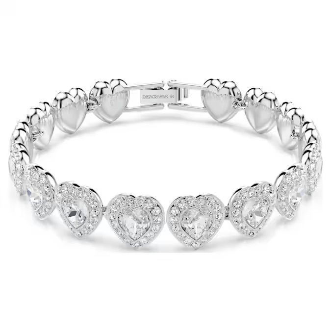 ariana-grande-x-swarovski-tennis-手鏈--混合式切割--心形--白色--鍍白金色-swarovski-5720860