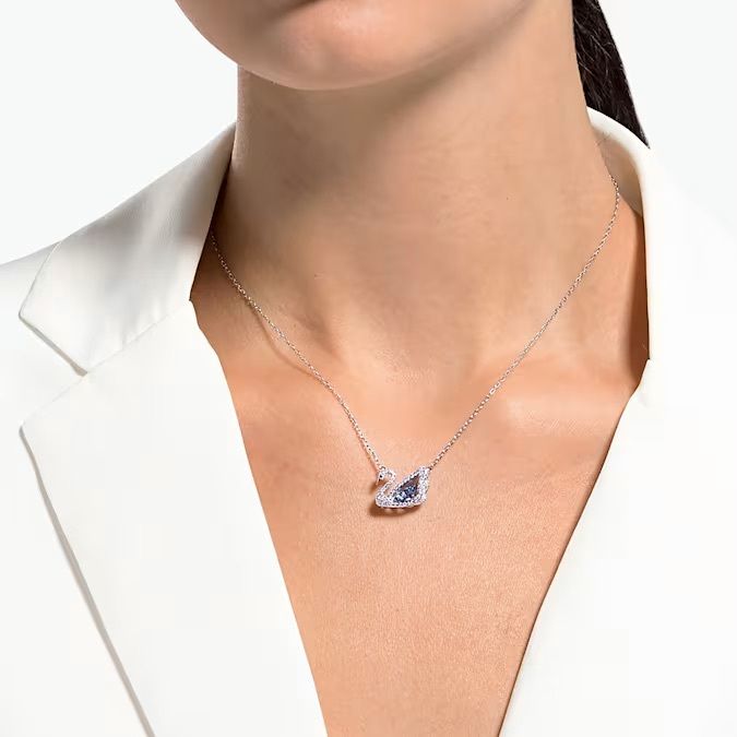dancing-swan-項鏈--天鵝--藍色--鍍白金色-swarovski-5533397