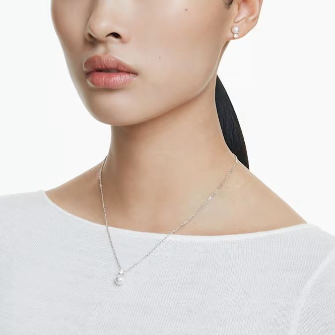 matrix-套裝--水晶珍珠--圓形切割--白色--鍍白金色-swarovski-5689624 (1)