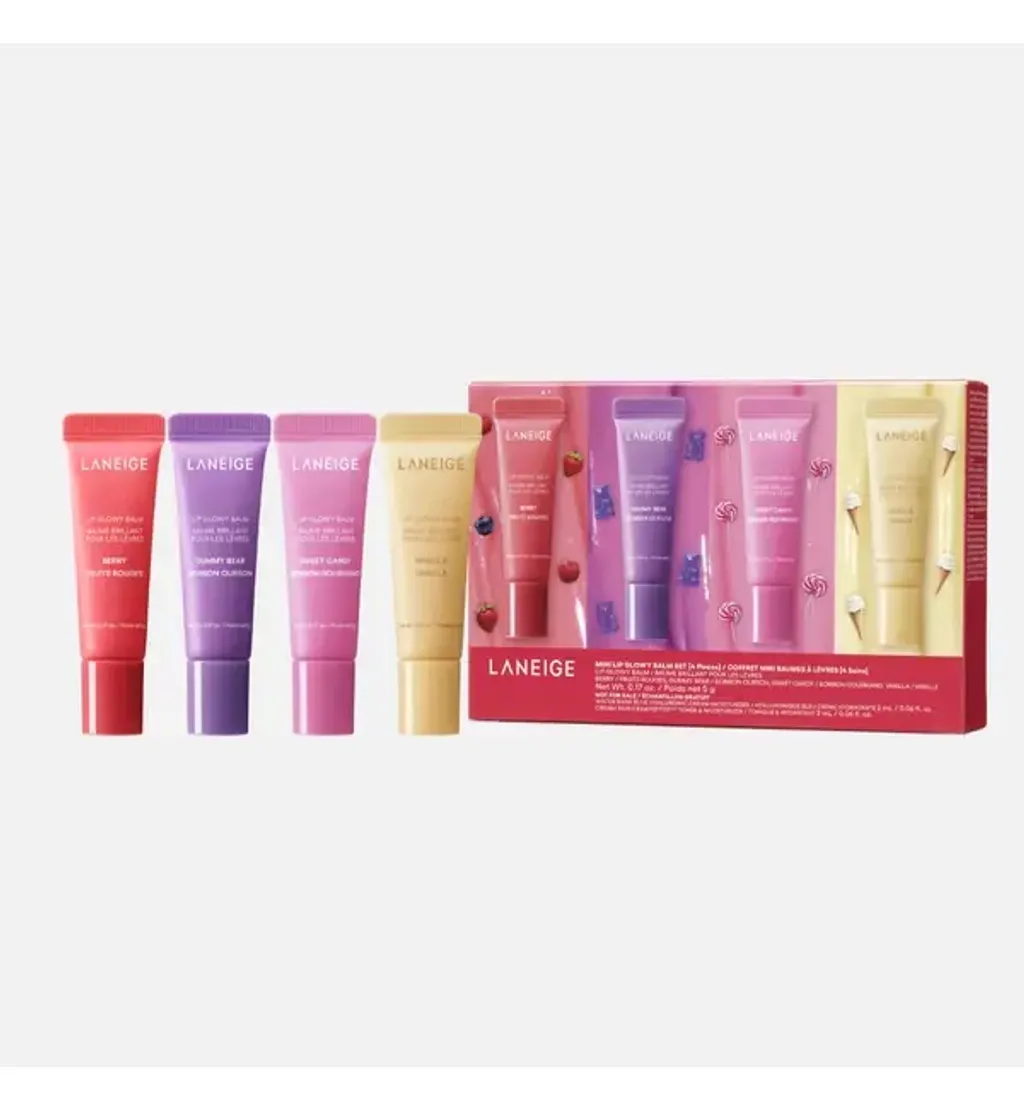 果凍水光潤唇膏迷你禮盒 5g*4(甜莓:小熊軟糖:泡泡糖:香草冰淇淋)