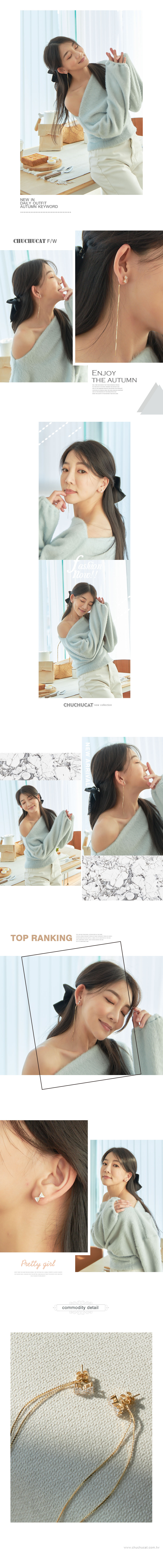 長鍊蝴蝶結耳環