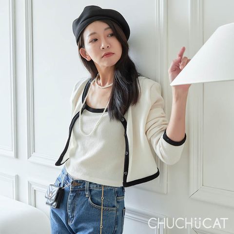 滾邊兩件式上衣