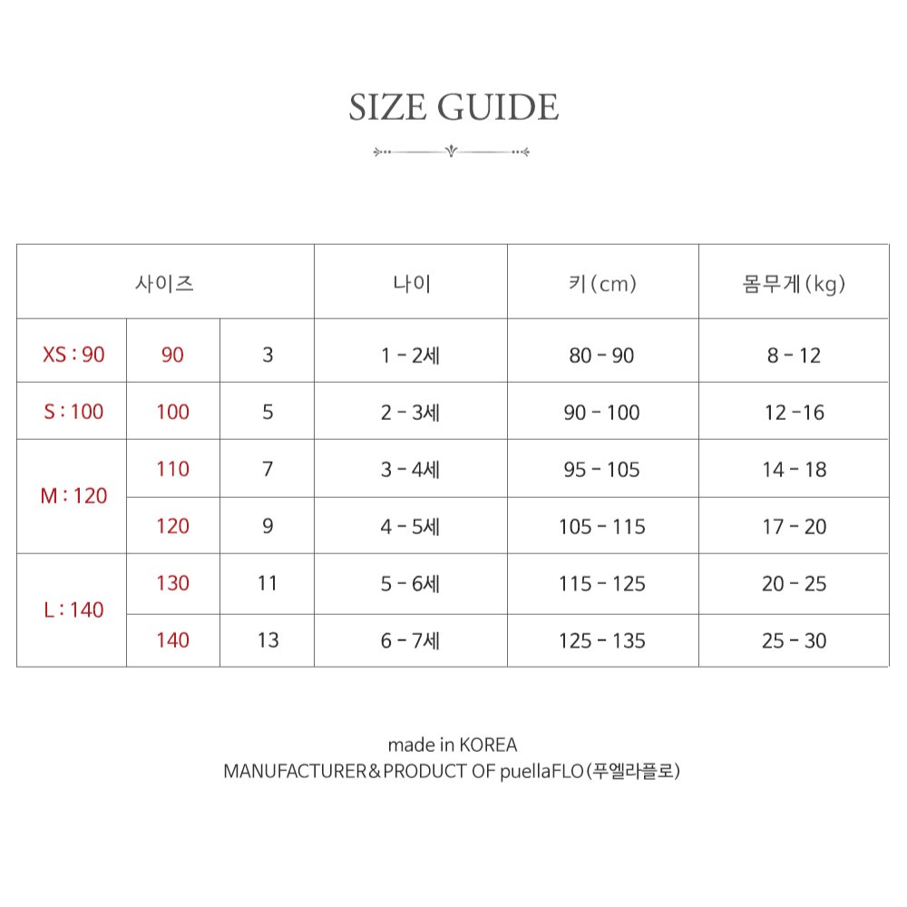 flo size chart