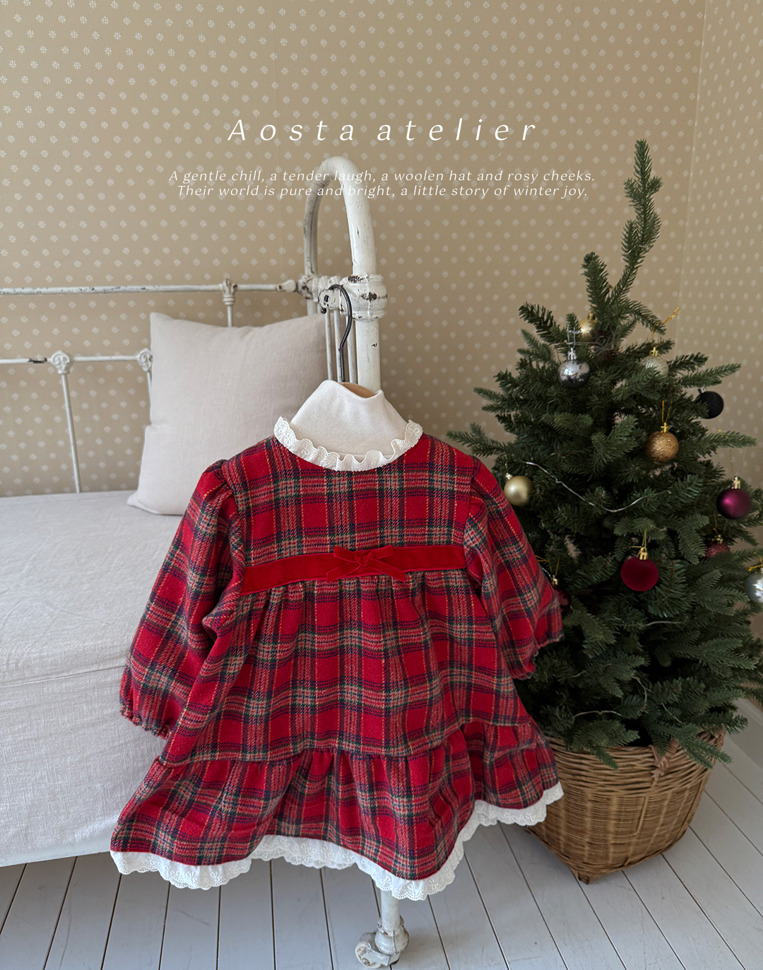 체크원피스 레드-3