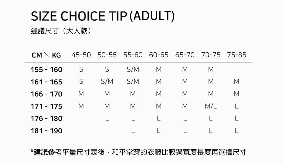 AMBLER SHORT T SIZE 建議尺寸