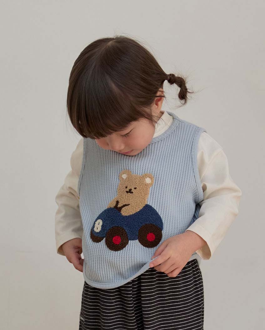 BEBOLIEN車車小熊華夫格背心01