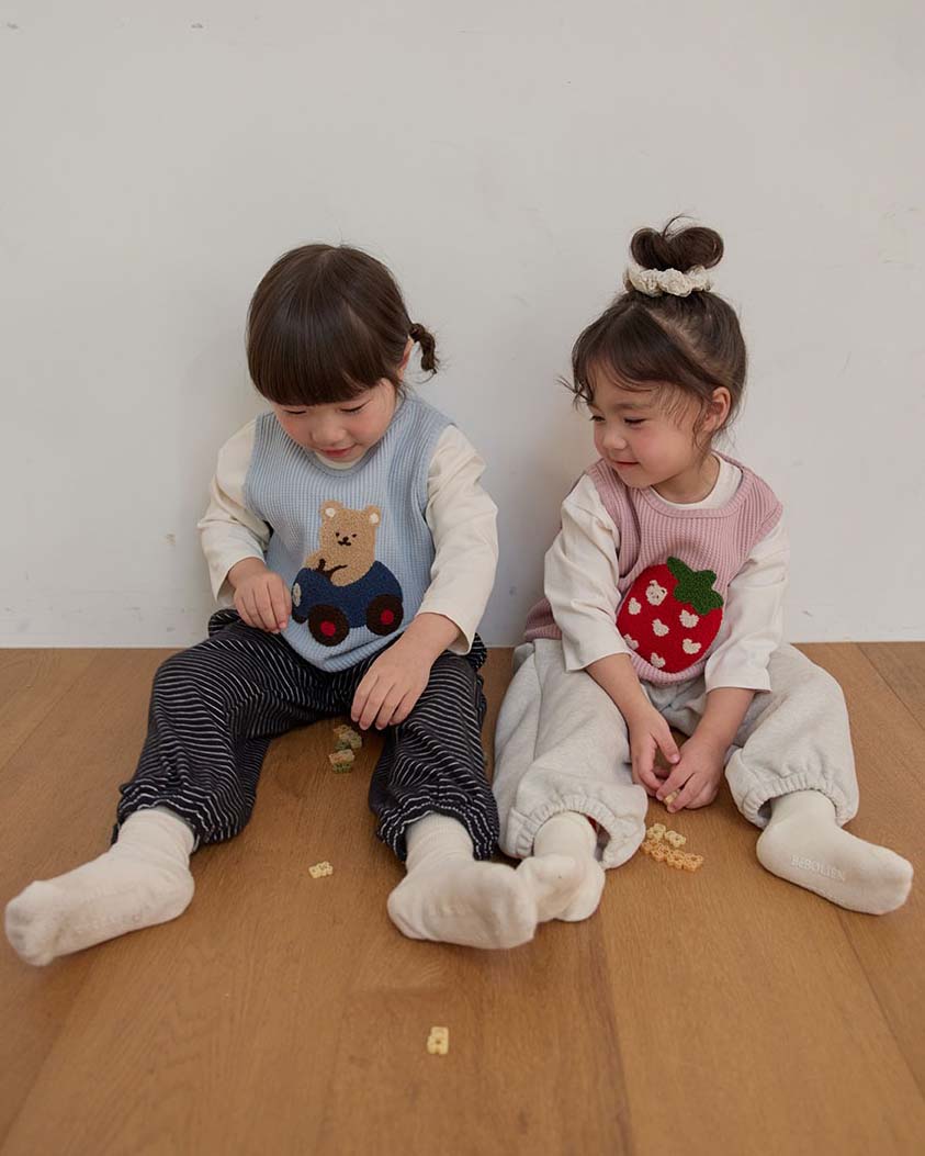 BEBOLIEN車車小熊華夫格背心05