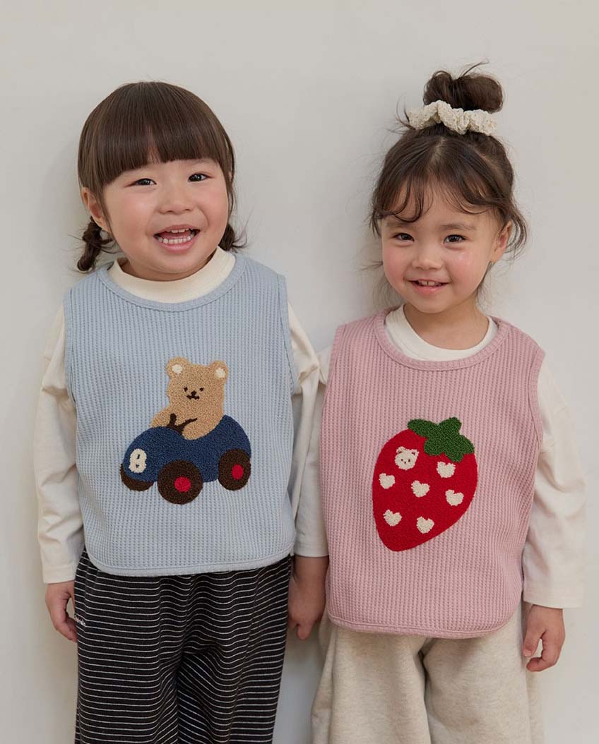 BEBOLIEN車車小熊華夫格背心12