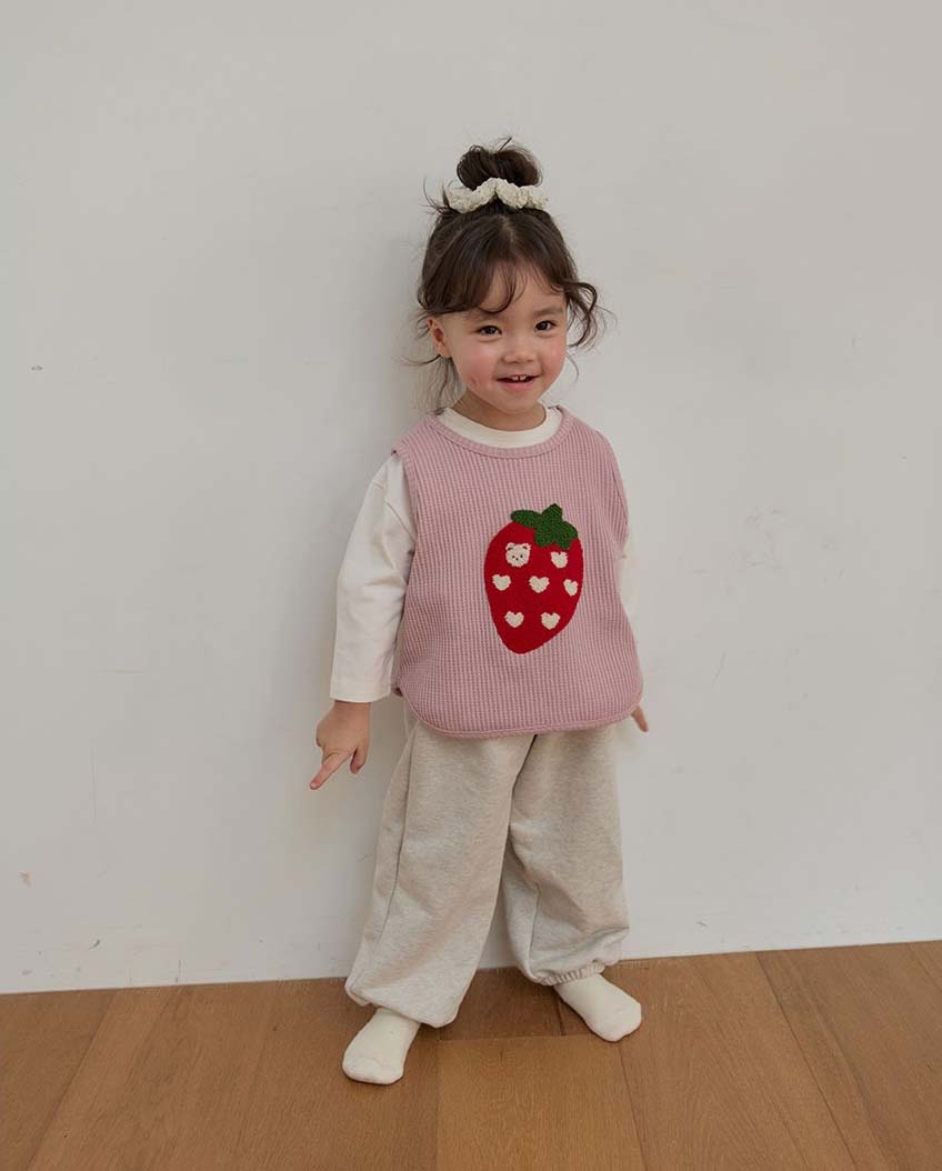 BEBOLIEN草莓華夫格背心03