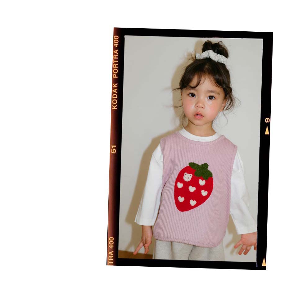 BEBOLIEN草莓華夫格背心15