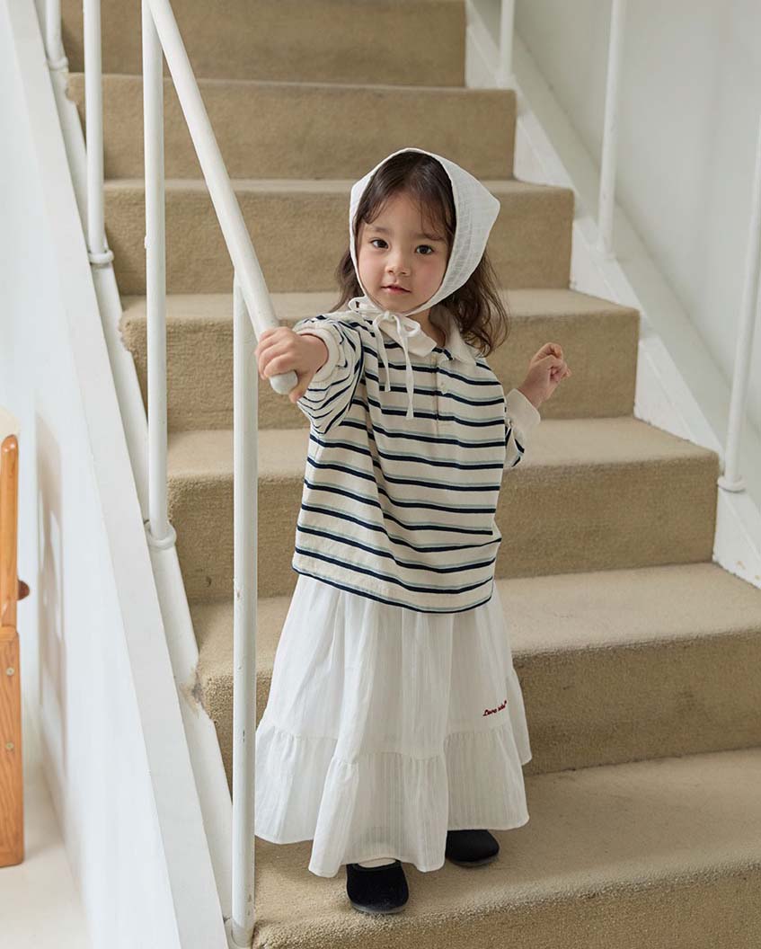 bebolien刺繡白色長裙03