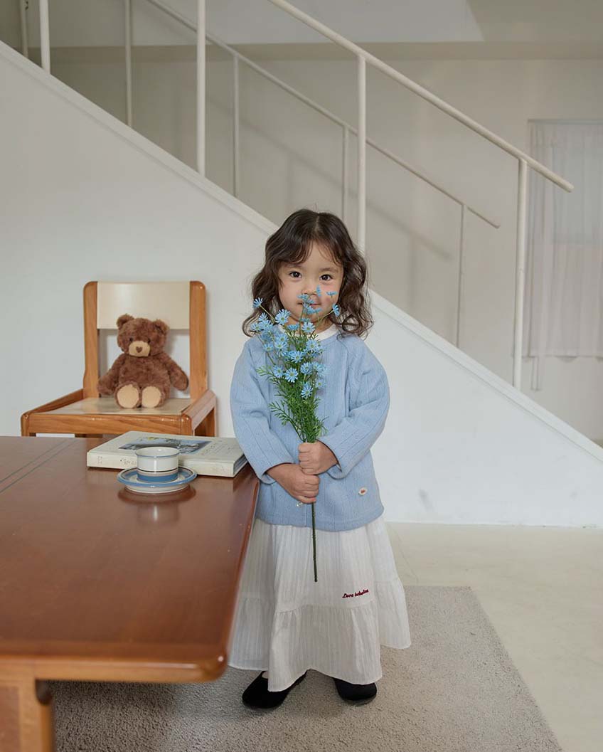 bebolien刺繡白色長裙08