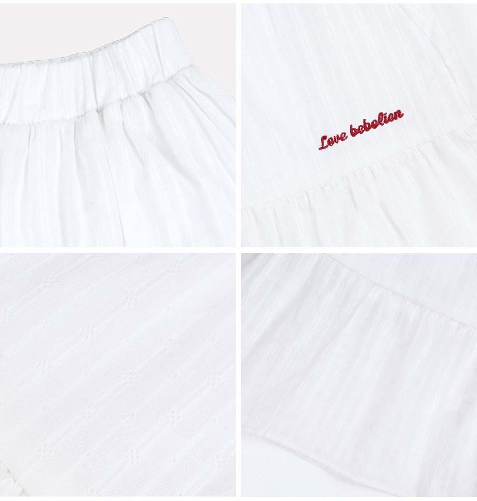 bebolien刺繡白色長裙20