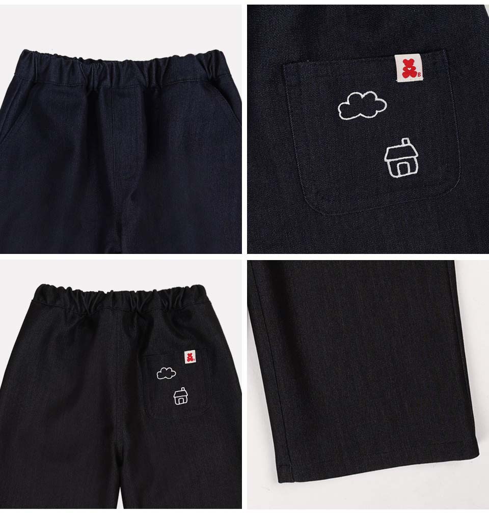 bebolien刺繡薄款牛仔寬褲14