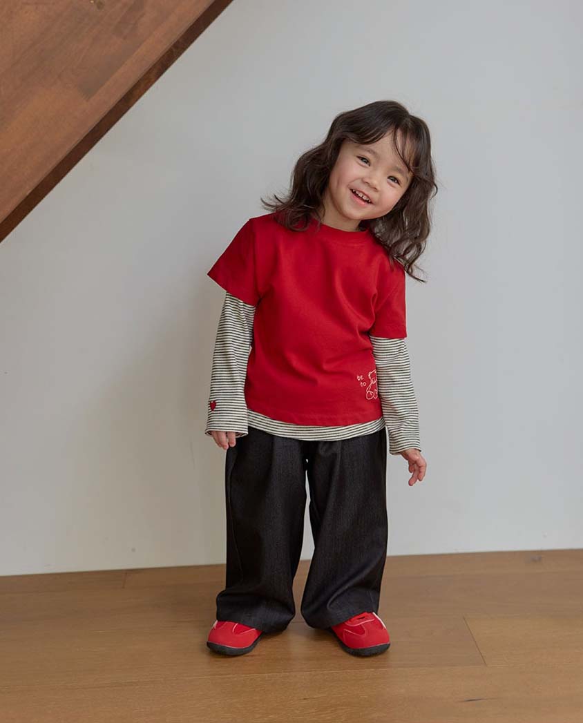 BEBOLIEN愛心刺繡條紋上衣 16