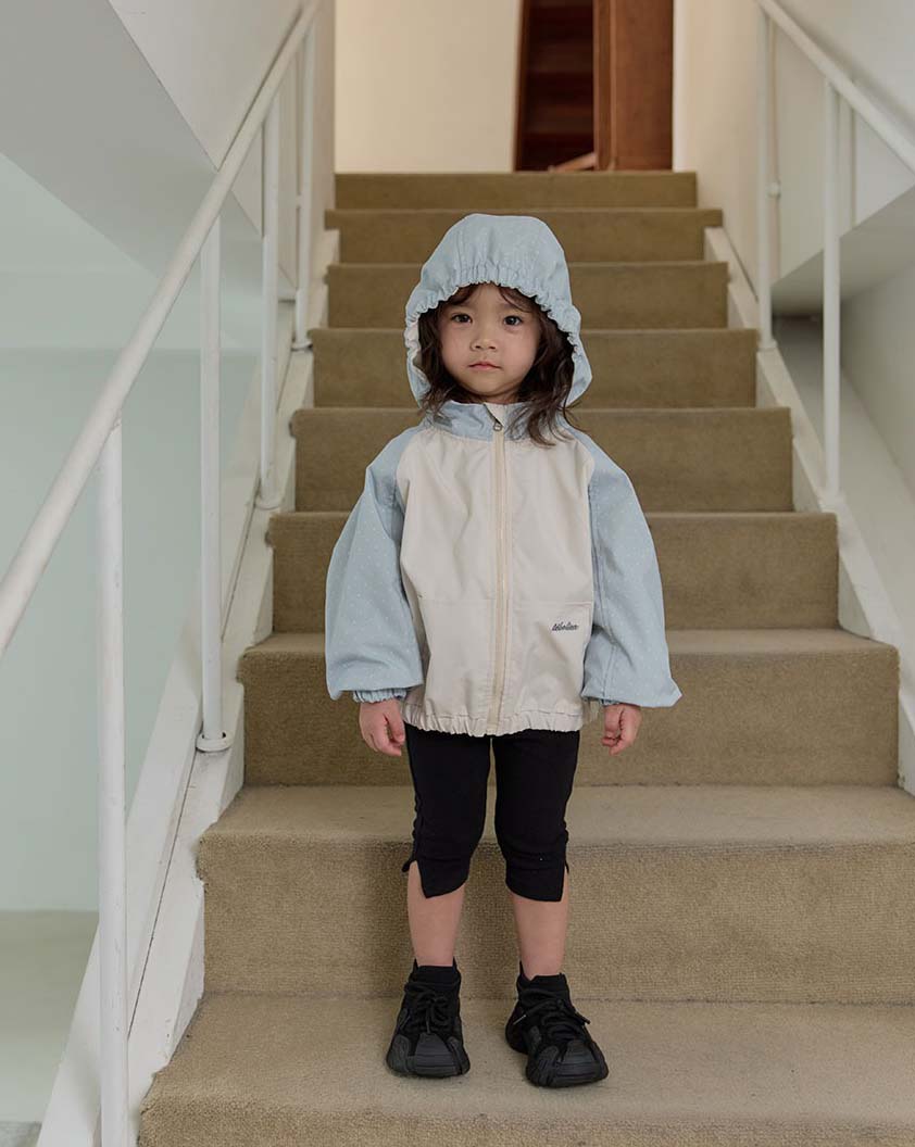 bebolien點點拼接連帽防風外套 03