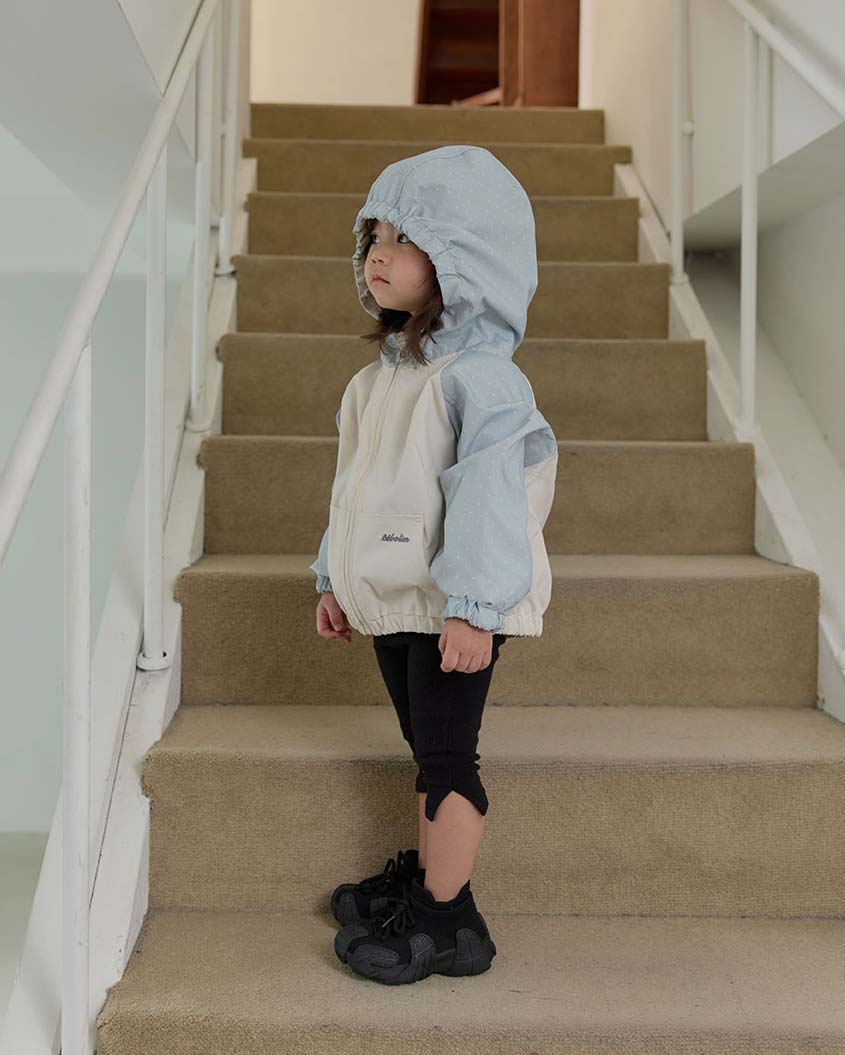 bebolien點點拼接連帽防風外套 04