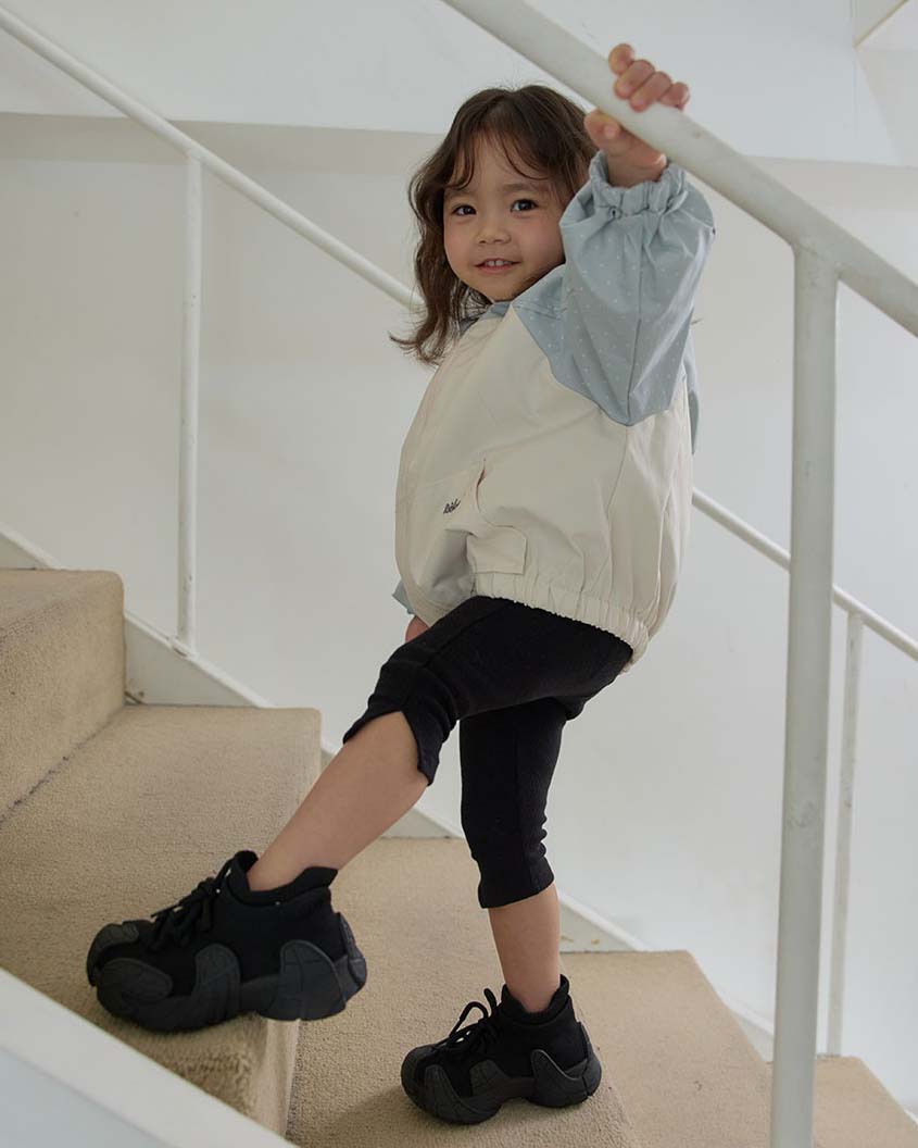 bebolien點點拼接連帽防風外套 06