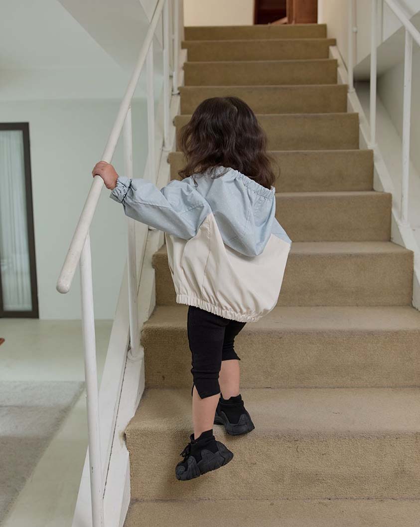 bebolien點點拼接連帽防風外套 08